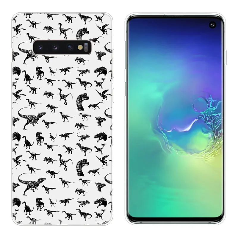 Мягкий силиконовый чехол с динозаврами Юрского периода для Samsung Galaxy S10 S9 S8 Plus S7 Edge