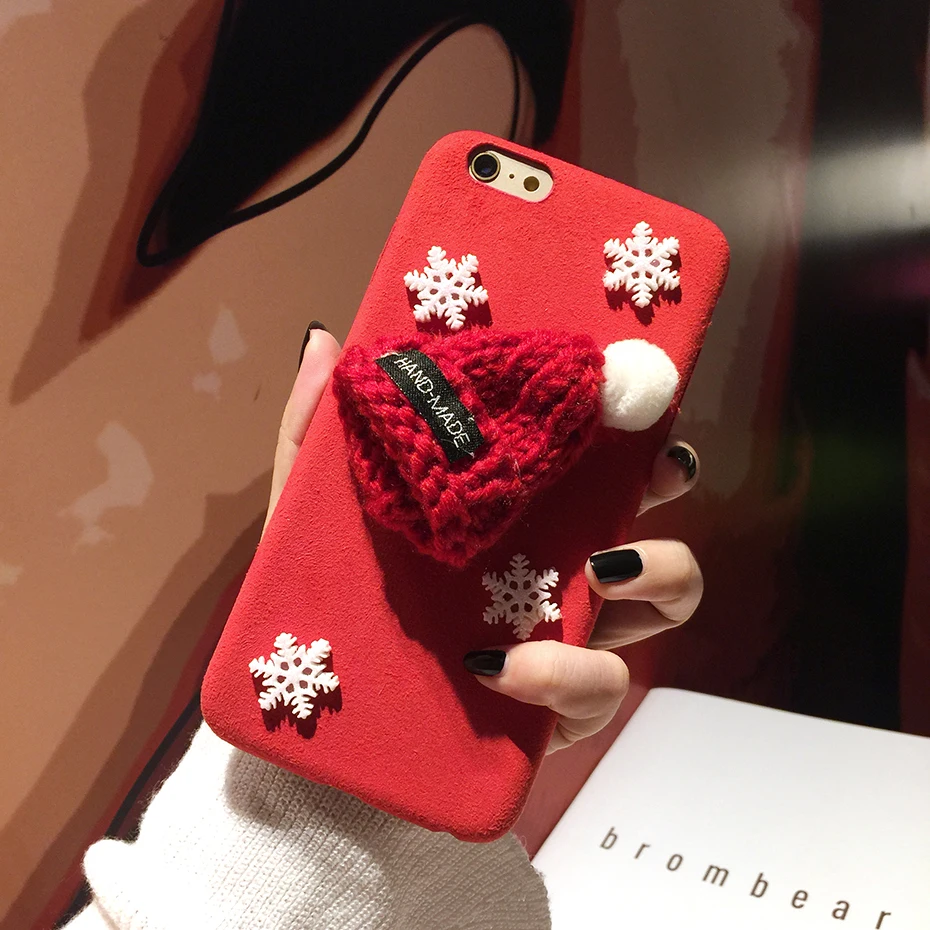 Qianliyao Рождество снежинка шляпа теплый плюшевый чехол для телефона для iPhone X XS чехол для Max XR для iPhone 6 6S 7 8 Plus 11 Pro Max чехол