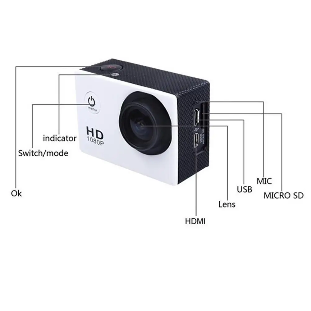 CUJMH велосипедная камера для плавания и серфинга HD 2 go Full HD 1080P Экшн-камера C10 pro 30M Водонепроницаемая уличная камера s мини видеокамера