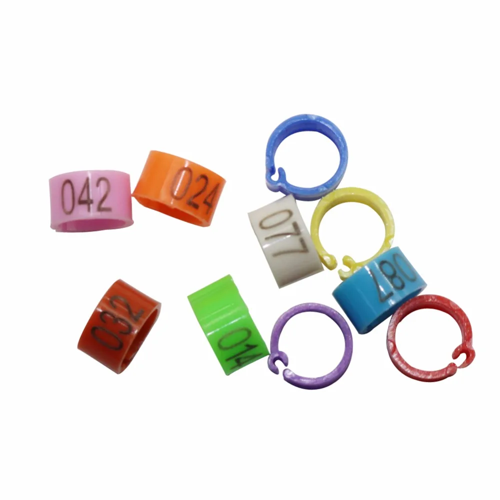 100 шт. зажимы для птиц 8 мм пластиковые цифровые разметочные кольца попугаев