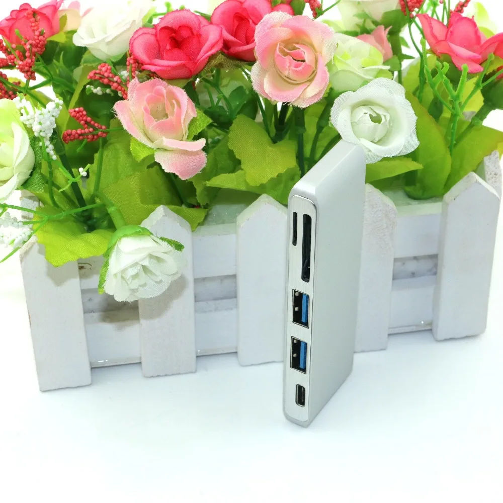 Type C USB 3.0 HUB Docking Station For Macbook Pro Type-c 3.1 to Micro SF SD Adapter for HuaWei Matebook | Мобильные телефоны и