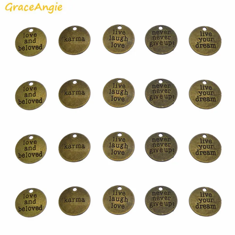 GraceAngie 5 шт. бронзовый тон маленькая Подвеска Шарм для ручной работы вдохновение