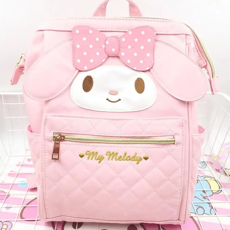 Новости мультфильм милый натуральная My Melody рюкзак HelloKitty мешок Высокое качество PU розовый Школьные ранцы Melody дорожная сумка для Обувь для девочек подарок - Цвет: small melody