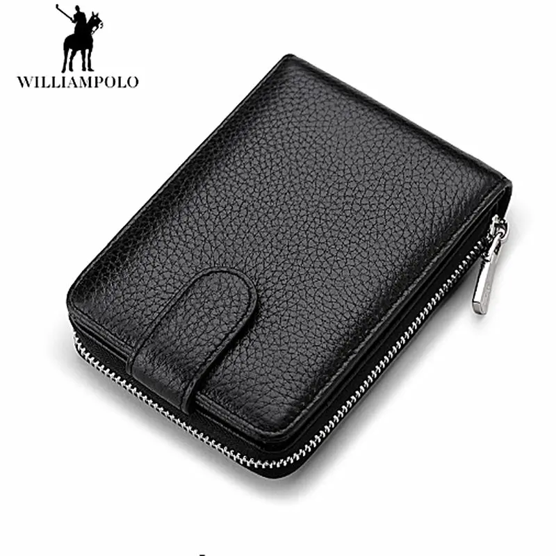 Брендовый мужской кошелек Williampolo из натуральной кожи повседневный маленький