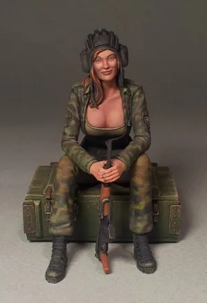 1/35 масштаб неокрашенные смолы фигура современный танк Девушка|resin figure|tank girl1/35 scale