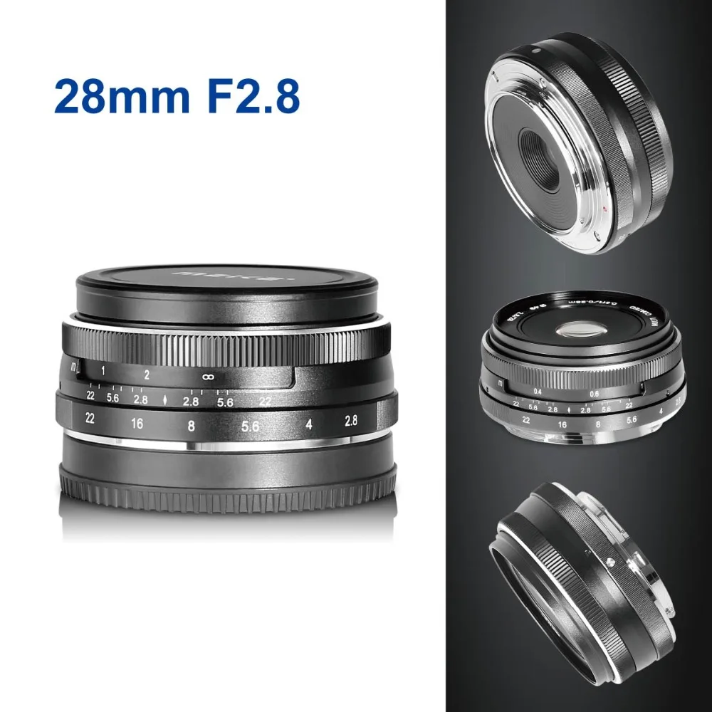Meike 28 мм f2.8 Большая диафрагма ручной фокус объектив для Panasonic Lumix Micro 4/3 mount System GF5/6/7