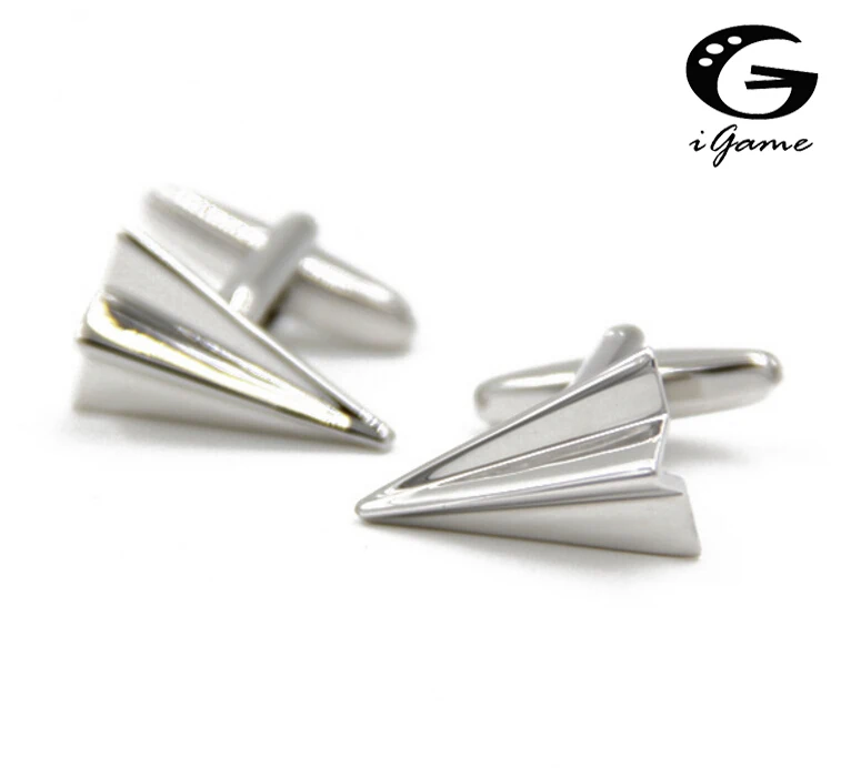 1 пара модных запонок iGame серебристого цвета новинка дизайн латунных бумажных