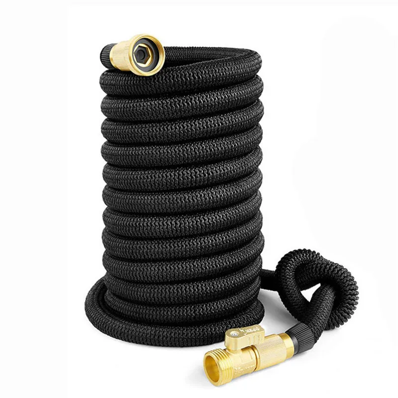 Black hose 25-100FT садового шланга с возможностью расширения Магия Гибкая водопровод легкий двойной латексный шланг сада с пистолет полива - Цвет: Black hose
