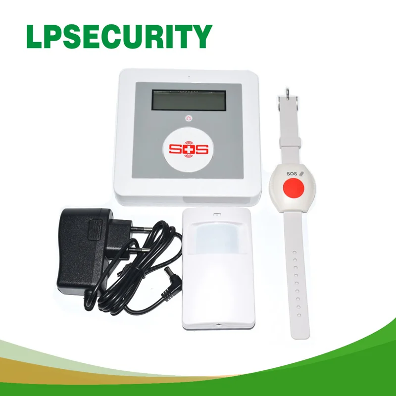 LPSECURITY 16 беспроводных охранных зон GSM система сигнализации для пожилых людей
