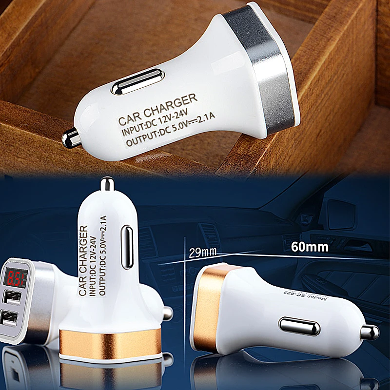 Автомобильное зарядное устройство с двумя USB портами 2 1 А|Зарядные устройства для
