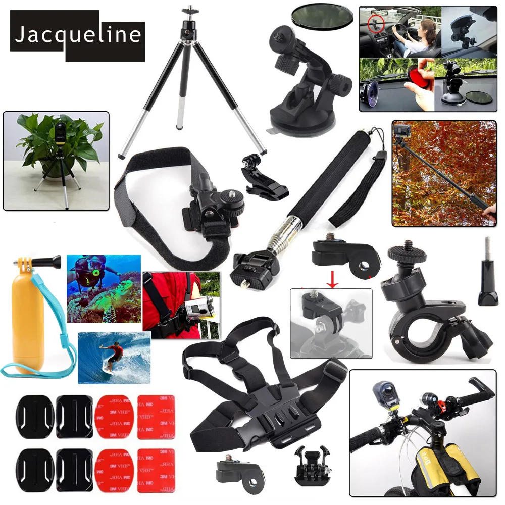 Набор аксессуаров для экшн камеры Jacqueline for Ion Air Pro 2/3 Sony HDR AS30V AS100V AS200V AZ1 mini 4 k с