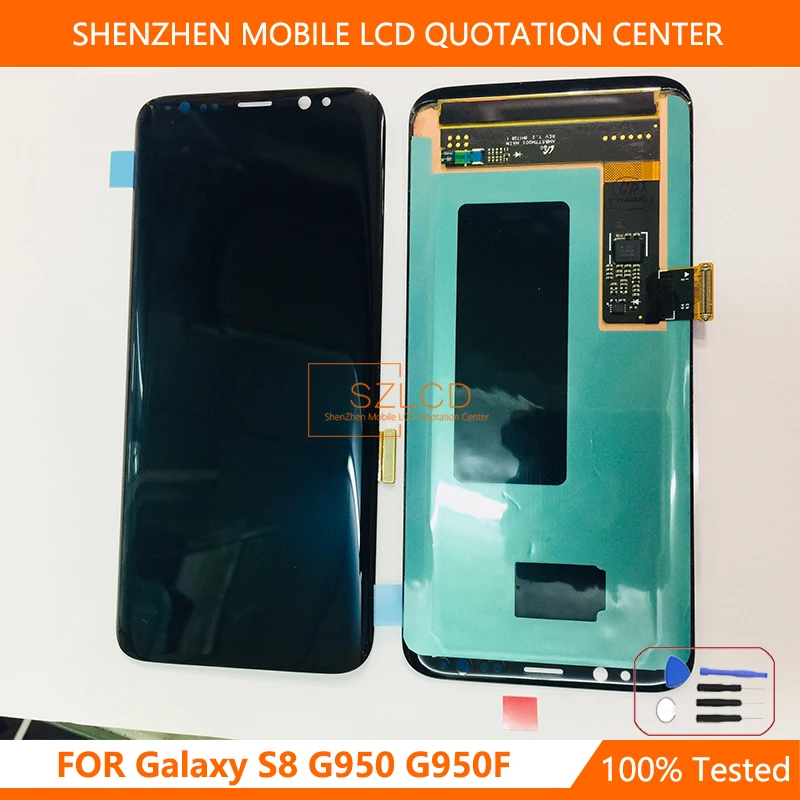 5 8 &quotОригинал AMOLED Замена для SAMSUNG Galaxy S8 G950 G950F Сенсорный экран планшета с