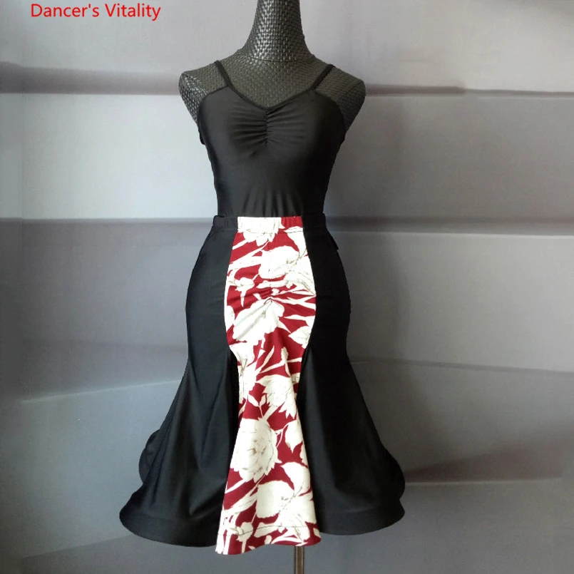 Костюм для латиноамериканских танцев новинка 2018 взрослая стропа топ + юбка с