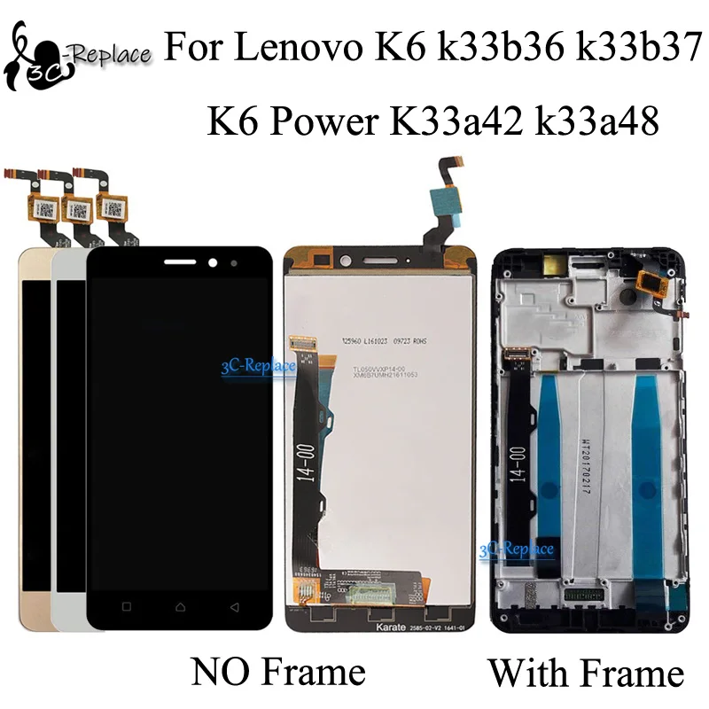 Сенсорный экран 5 0 дюйма для Lenovo K6 k33b36 k33b37 / Power K33a42 k33a48 дигитайзер стекло + ЖК