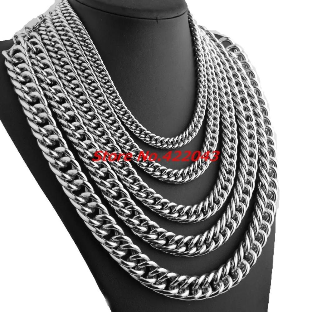 Цепочка кубинская из нержавеющей стали ожерелье с кубинским панцирным плетением