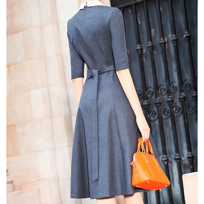 Женское винтажное платье с коротким рукавом однотонное элегантное праздничное