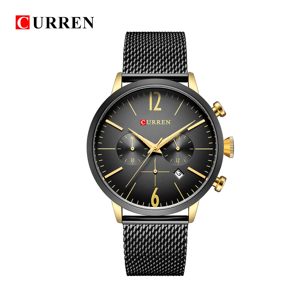 Curren 8313 мужские часы Лидирующий бренд Роскошные черные кварцевые