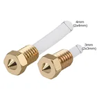 1 шт. E3D V6 экструдер Латунное сопло PTFE трубка может через 0,4 мм для 1,75 мм3 мм нити медная насадка печатающая головка