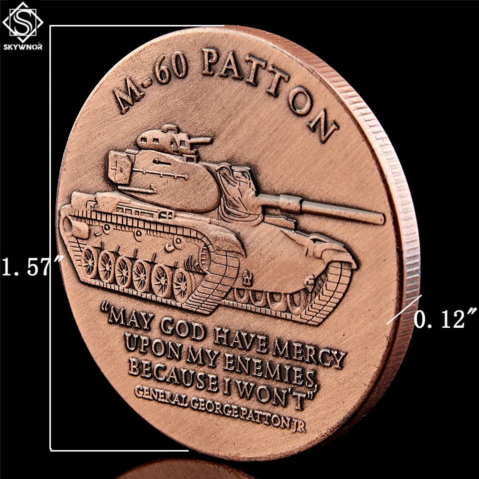 Американский военный вызов монета в США Армейская модель танк Patton новинка