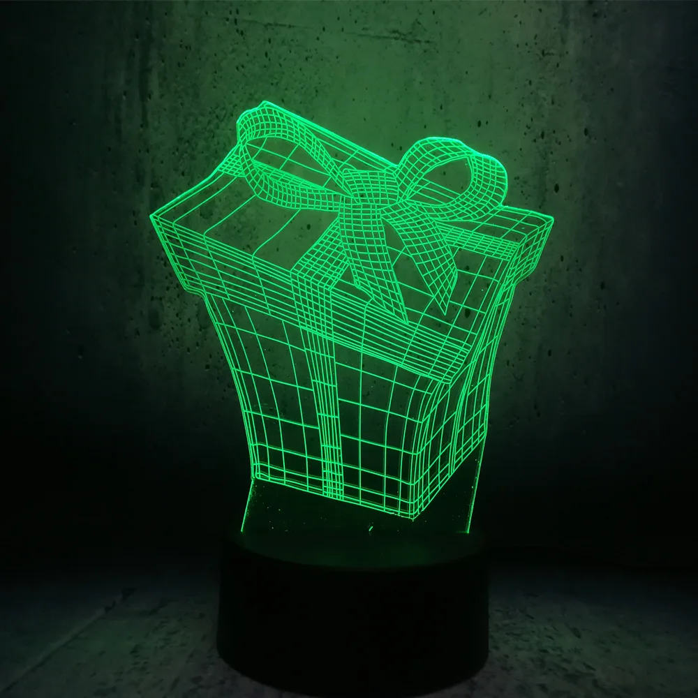 Прямая поставка Новый рождественский бокс 3D USB Люминесцентная светодиодная