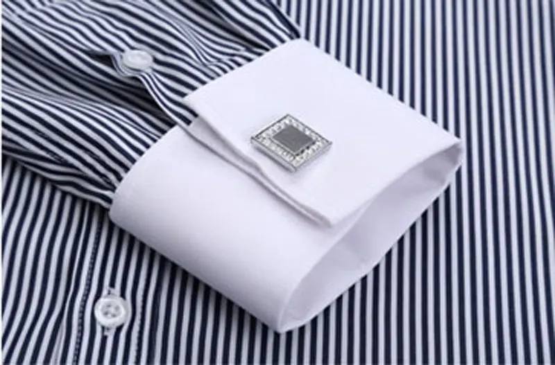 Men's Slim Fit French Cufflinks Shirt Non Iron Long Sleeve Cotton Male Tuxedo Shirt Formal Mens Dress Shirts With French Cuffs