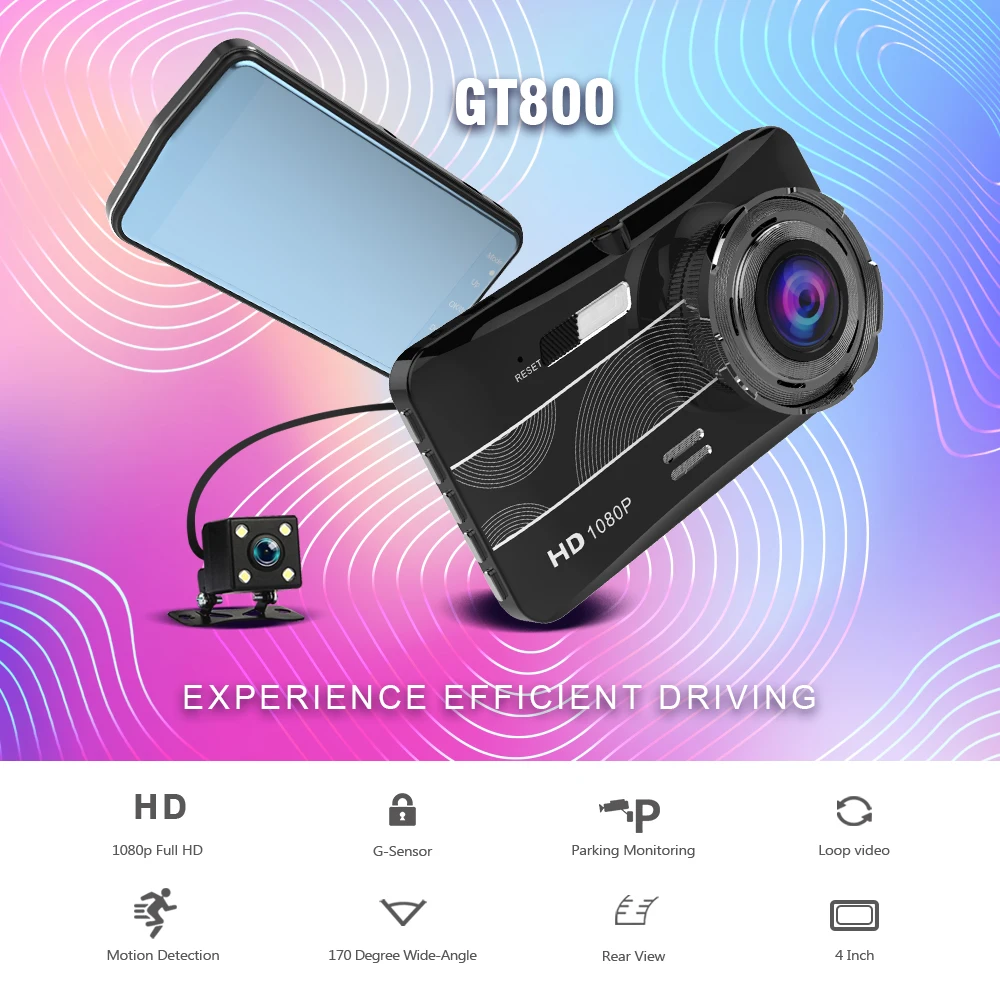 Автомобильный видеорегистратор Камера FHD 1080P 4 &quotips экран с задней камерой