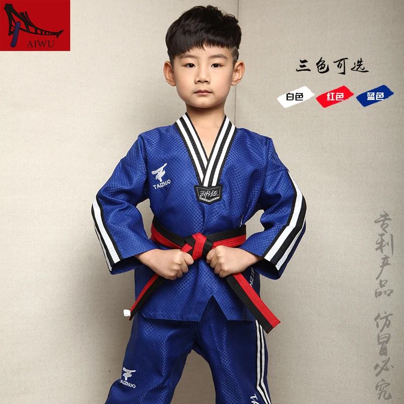 Лидер продаж детская одежда WTF Tae Kwon Do dobal униформа ITF для тхэквондо размеры: