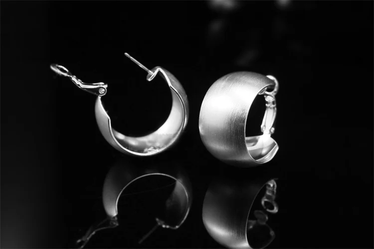 MOONROCY Прямая модные ювелирные изделия розовое золото цвет серебрянный простой Винтажные серьги слуховой аппарат для женщин девушек Подарок