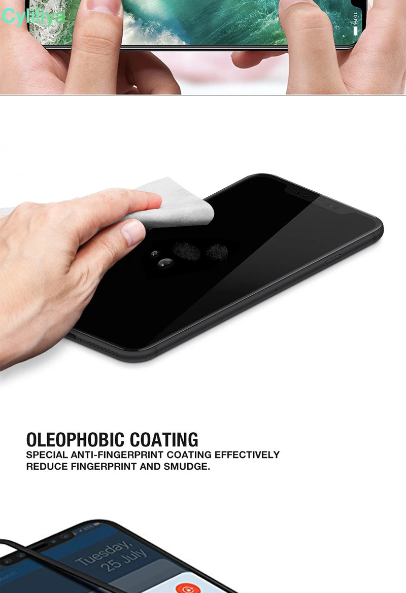 3D рамка из титанового сплава закаленное стекло для Iphone X 5 8 дюйма защита экрана