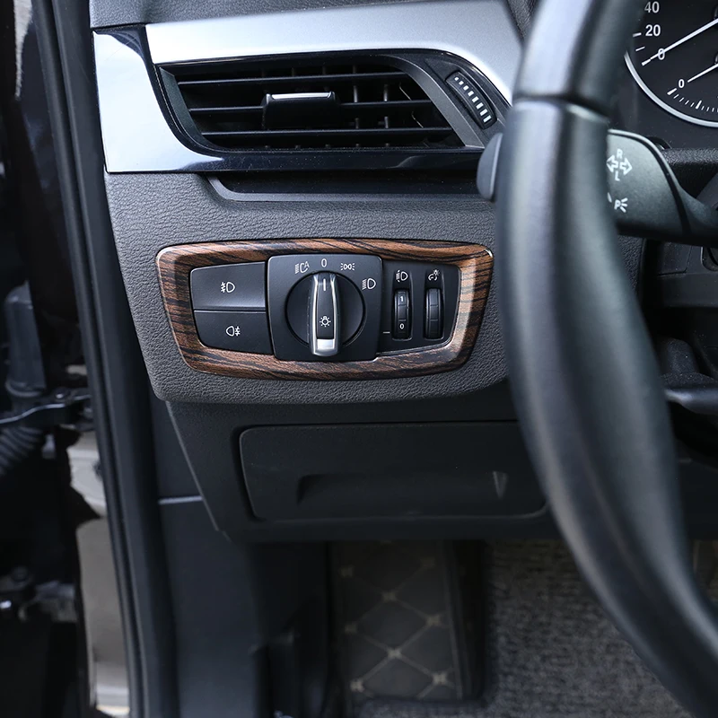 For BMW X1 F48 2016-2019 X2 F47 2018 ABS Pine Wood Grain Head light Headlight Switch Button Cover Trim Car Accessories | Автомобили и