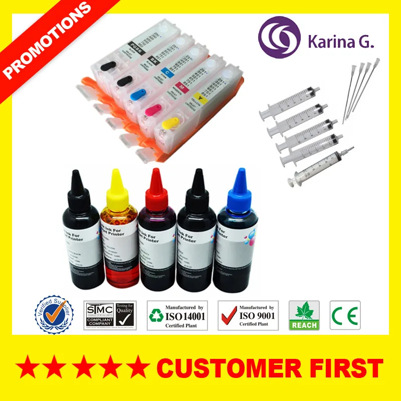 5x100 мл для Φ PGI450 чернила заправки и аксессуары Canon PIXMA IP7240 MG5440 PGI 450|ink cartridge|ink cartridge for