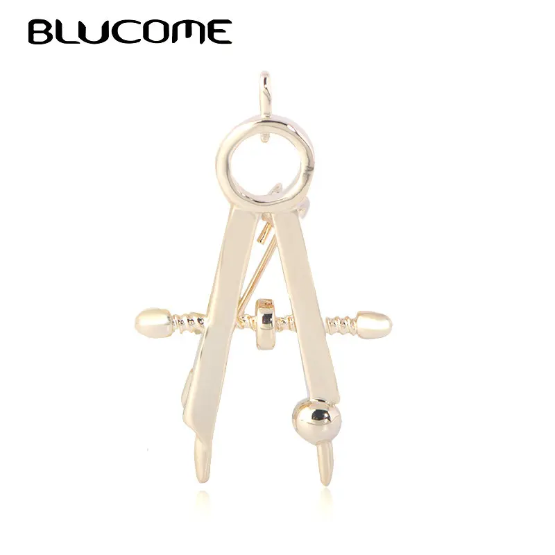 Blucome инструмент компасы Форма Броши Булавки для детей золотой цвет студенческий расчет инструменты пальто аксессуары брошь "Science" значок