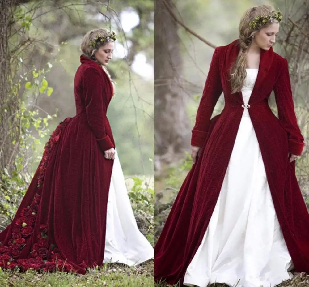 2020 зимнее рождественское бальное платье свадебное плащ бархатный бордовый с