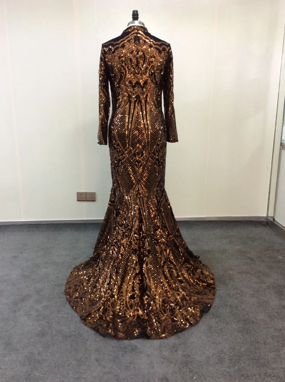 Блестящее золотистое вечернее платье jaevini с блестками 2019 сексуальное длинным