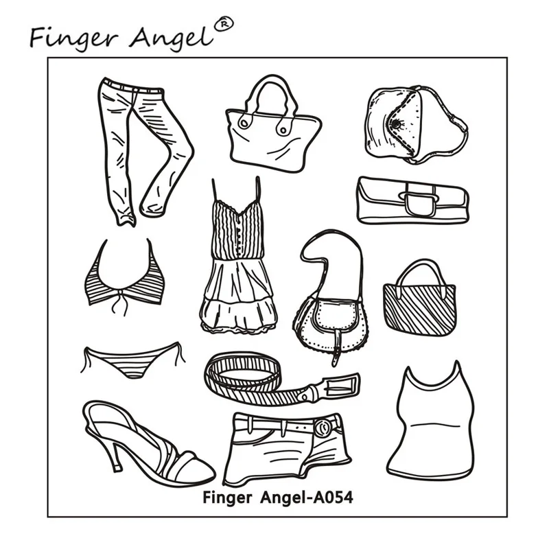 Finger Angel Дизайн ногтей 6*6 см квадратные штампованные пластины кружева цветок модный дизайн с белым цветом задняя крышка ногтей шаблоны# HQF01 - Цвет: A054-backcover