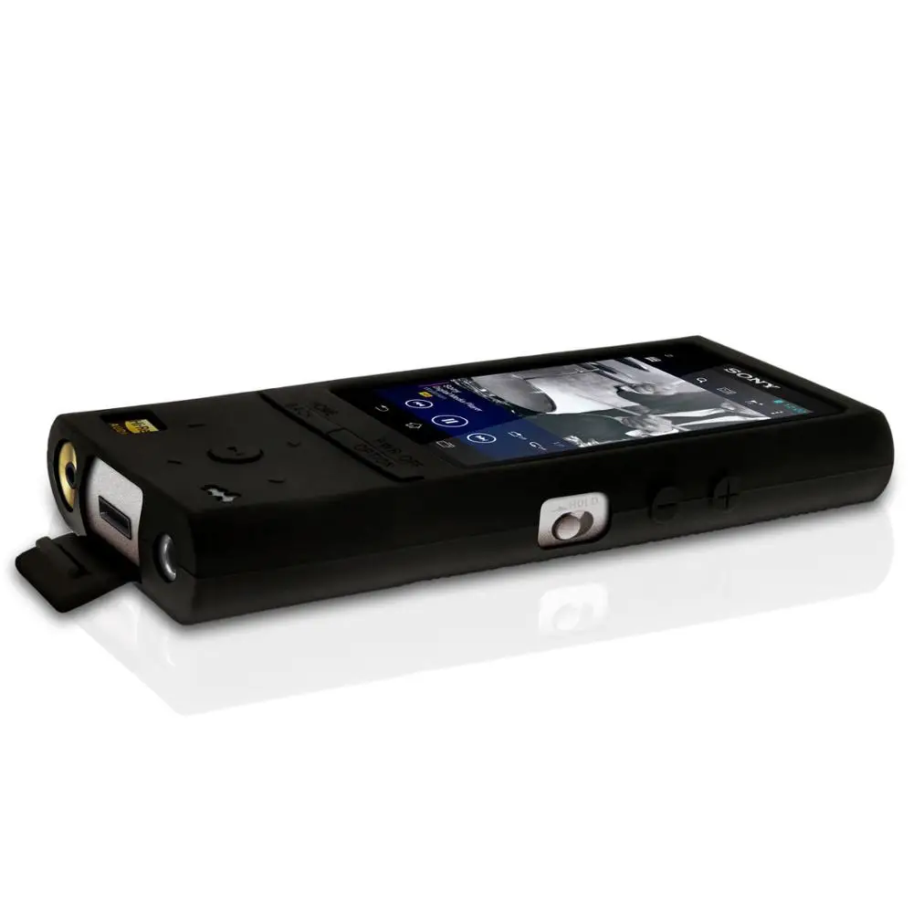 Бегущий верблюжий силиконовый гелевый Чехол для «Sony Walkman NWZ» ZX100 NW-ZX100 резиновый защитный чехол для экрана с ремешком - Цвет: Black
