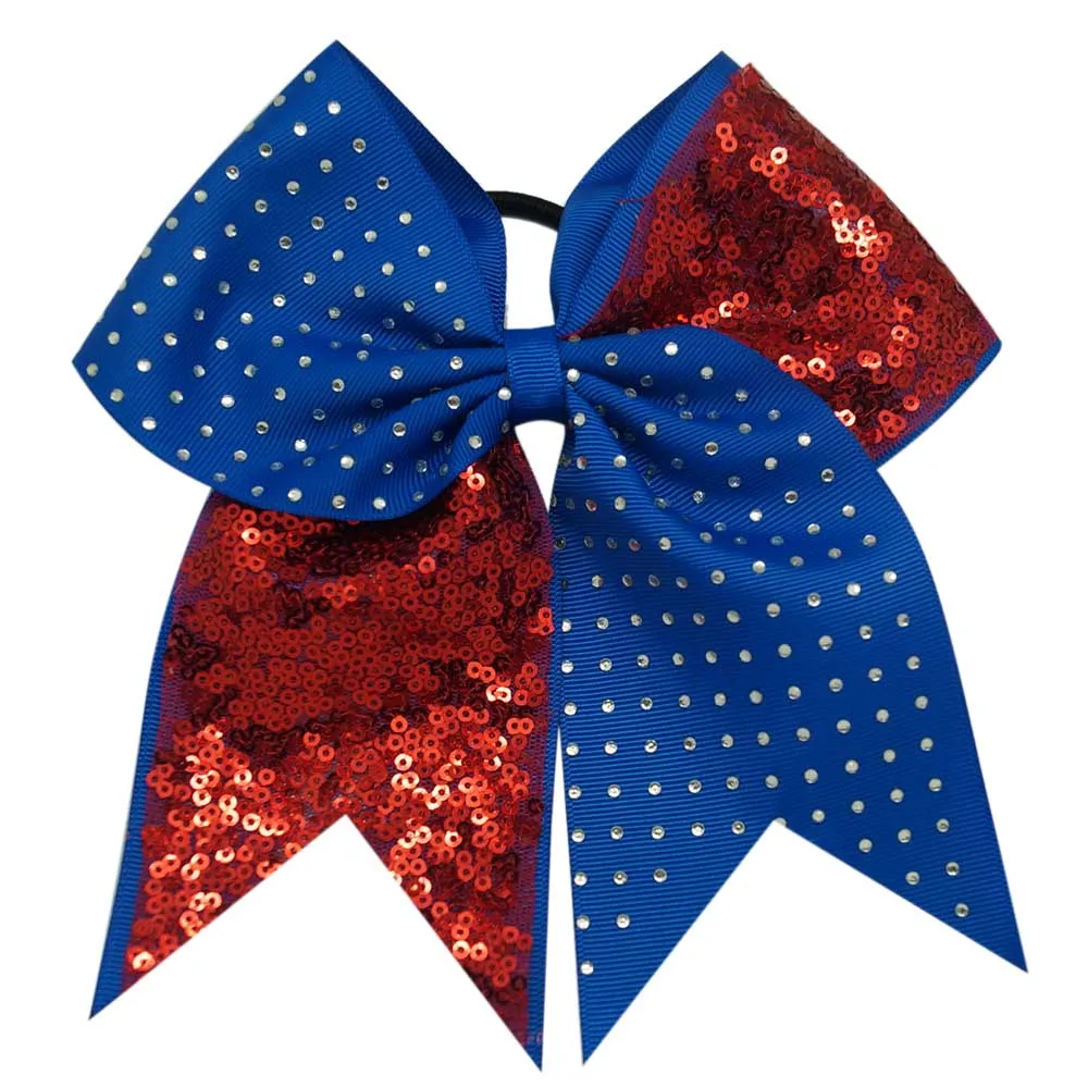3 " твердые блестки Стразы бутик корсажная лента Cheer бант с эластичными лентами для волос для Черлидинга девушки аксессуары для волос - Цвет: 3