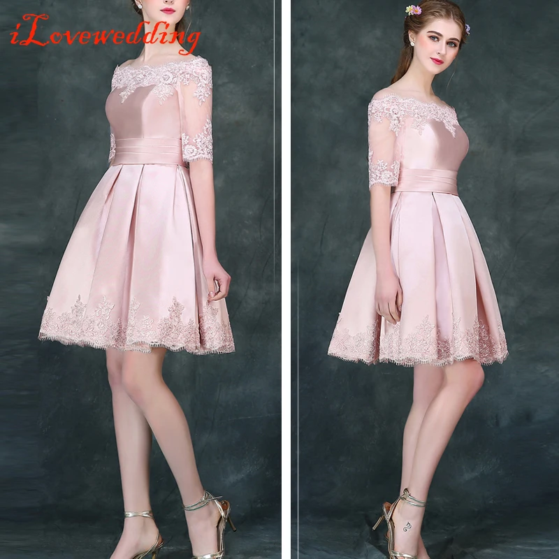 ILoveWedding/красное короткое платье для выпускного вечера атласное с коротким