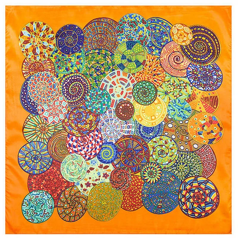 2018 модный бренд SALUTTO квадратный шарф саржа искусственный шелк Женский цветной