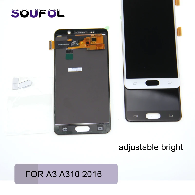 Регулируемая яркость для Samsung Galaxy A3 2016 A310 A310F SM-A310F ЖК-дисплей сенсорный экран в