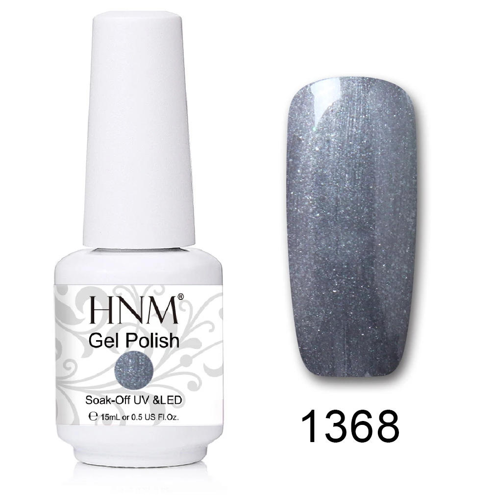 1368 HNM 241 Colors 15ml Pure Glitter UV Gel Nail Polish Soak Off Primer LED Lamp GelLak Hybrid Varnish For Nails Art Enamel Lacquer - Цвет: 1368