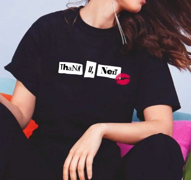 Футболка унисекс с надписью Kiss Rip Cool Lip Thank U Next 1 шт. | Женская одежда