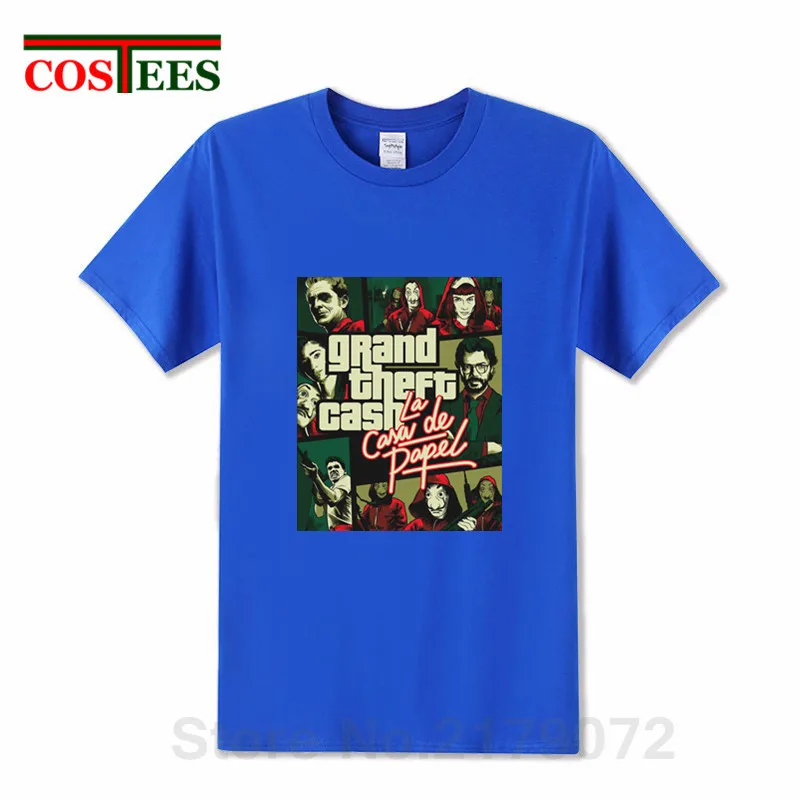 Футболка Camiseta Grand Theft Cash GTA забавная футболка для мужчин с банкнотами Bella Ciao homme House