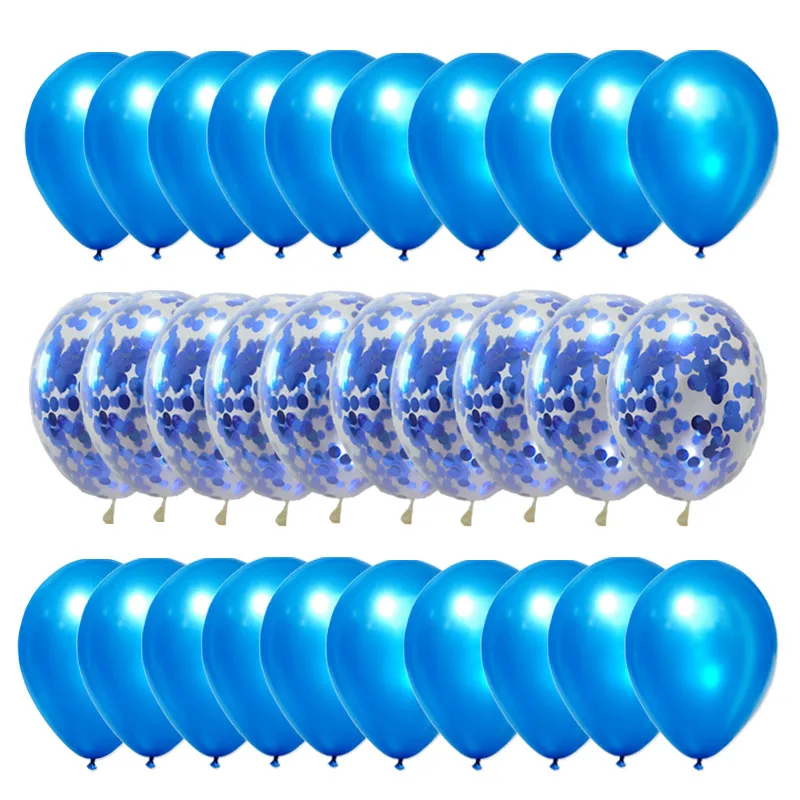 blue 30 шт./лот, много конфетти, воздушные шары, розовое золото, гелиевые шары, для мальчиков и девочек, с днем рождения, для вечеринки, воздушные шары, для свадебной вечеринки, декоративные принадлежности - Цвет: blue