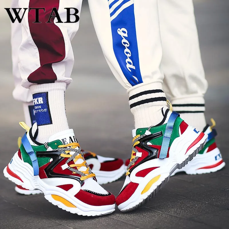 

WTAB new men women sneakers casual lovers shoes heighten mesh 2019 women shoes basket femme running men white sneakers platform