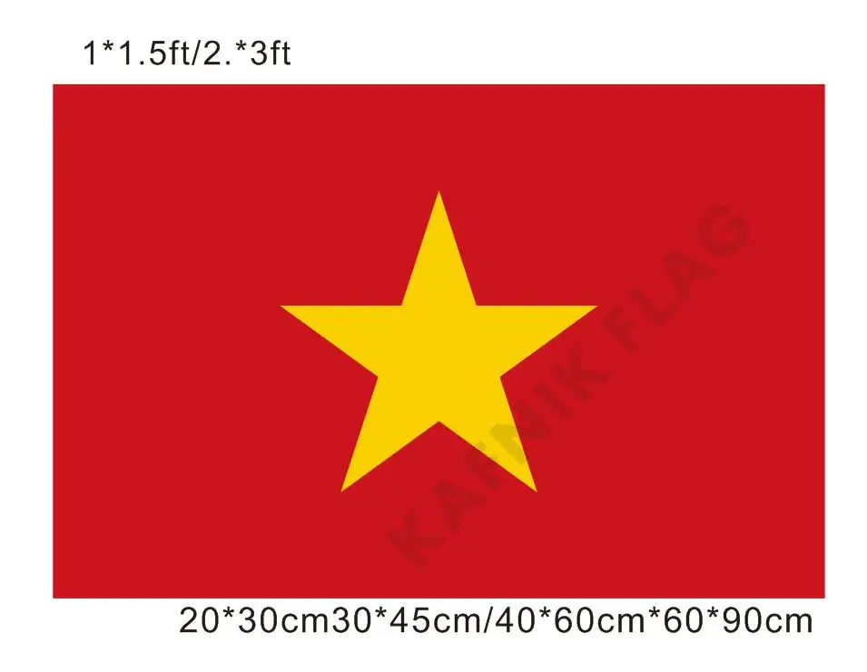 

KAFNIK, бесплатная доставка, 20*30 см/30*45 см/40*60 см/60*90 см, маленькие флаги, вьетнамский национальный флаг для стран, декоративный флаг для мировых м...