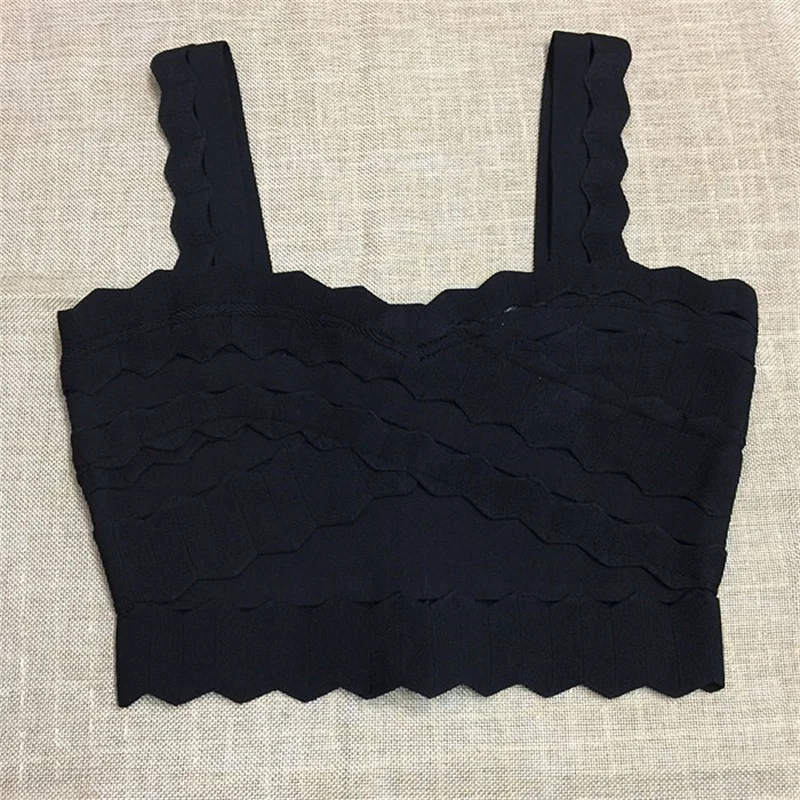 2018 Summer New Arrival High Quality Women's Elastic Bandage Crop Top Spaghetti Strap Candy Color Crop Tops Wholesale Leger Babe