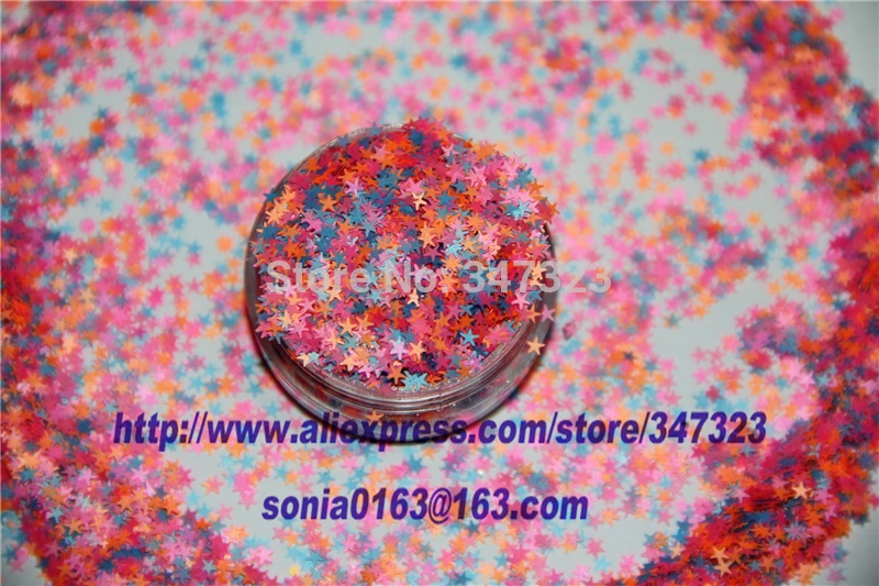SN25 88 Mix 2 5 мм неоновый цвет стойкий к растворителям блеск в форме звезды для лака