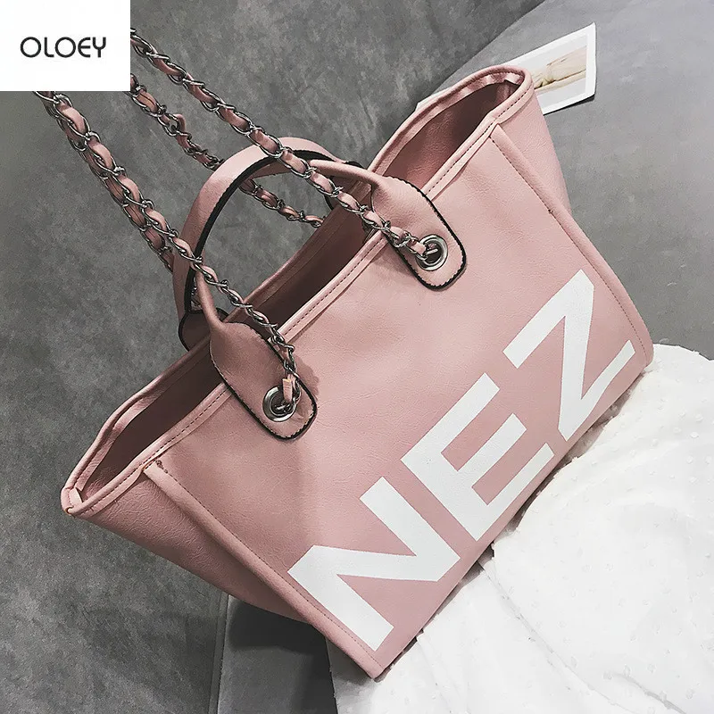 Летняя новая модная сумка тоут с буквенным принтом зеркальная кожаная на плечо