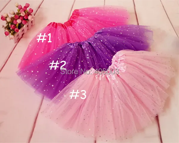 Милая блестящая фатиновая розовая балетная юбка-пачка со звездами для маленьких